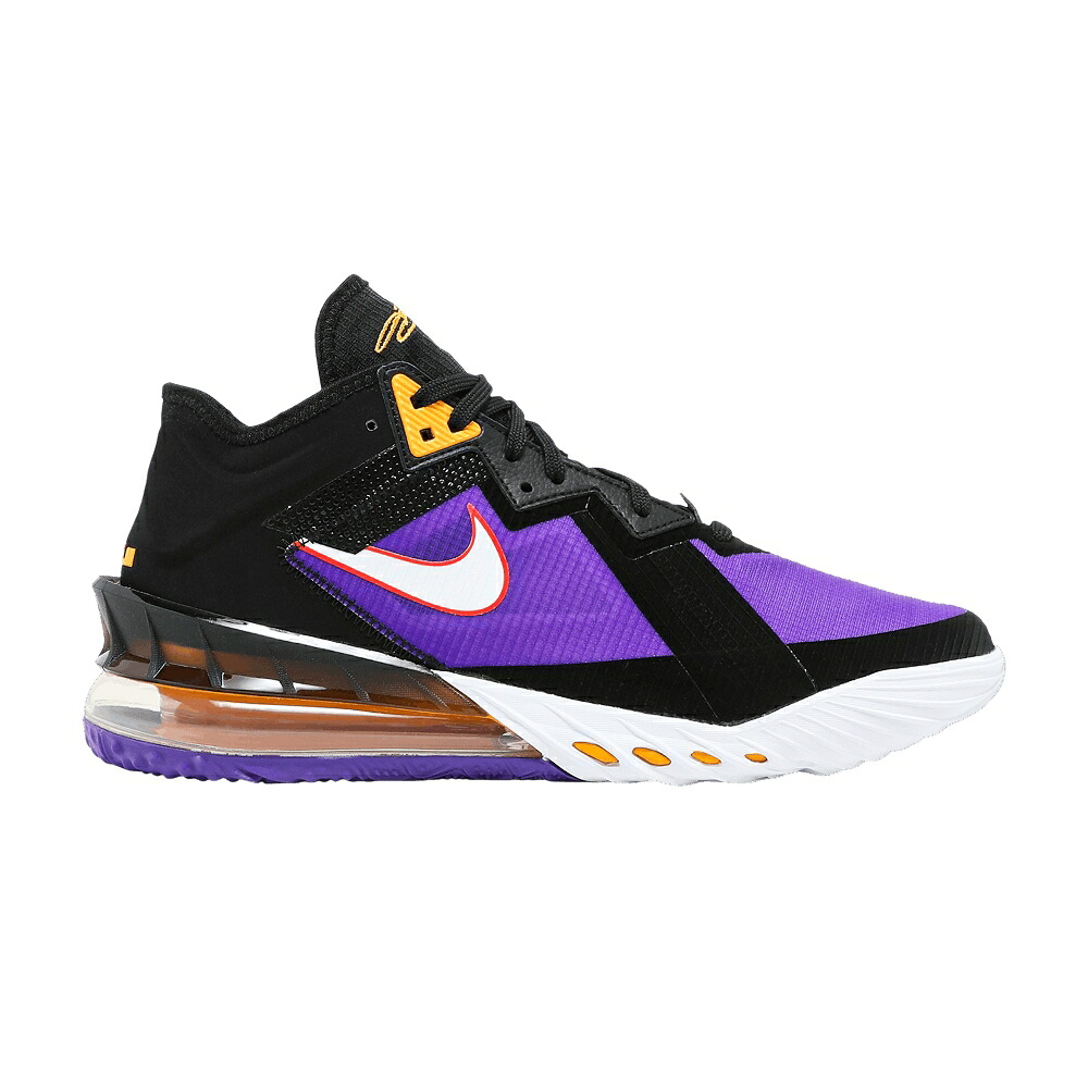 ナイキ レブロン 黒色 ブラック 白色 ホワイト 紫 パープル ACG TERRA スニーカー メンズ NIKE LEBRON 18 LOW / BLACK WHITE FIERCE PURPLE RACER