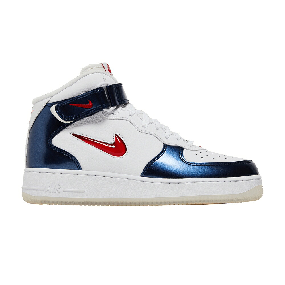 ナイキ ミッド 白色 ホワイト 赤 レッド エアフォース \'INDEPENDENCE DAY\' スニーカー メンズ NIKE AIR FORCE 1 MID QS / WHITE UNIVERSITY RED MIDNIGHT｜スニケス