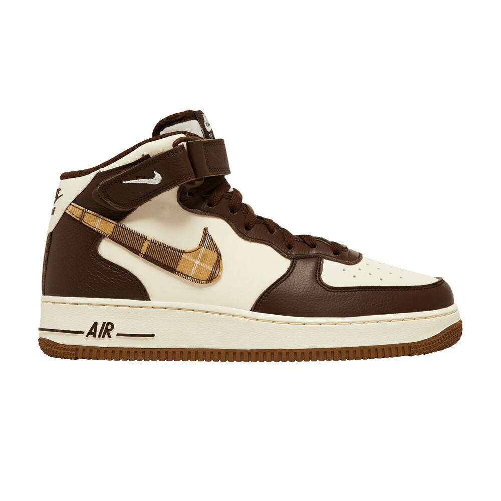 ナイキ ミッド 象牙色 さくら色 空軍 \u0027BROWN PLAID\u0027 スニーカー メンズ NIKE AIR FORCE 1 MID / PALE IVORY CACAO WOW PINK BLOOM メンズ靴-靴-スニーカー