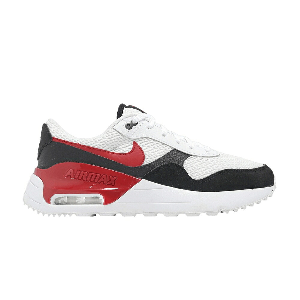 ナイキ マックス 黒いこと 黒いこと 白いこと 白いこと 赤 赤いこと エア湖マックス \u0027WHITE RED\u0027 お坊っちゃん キッズ NIKE AIR MAX SYSTM GS BLACK GYM / WHITE BLACK WHITE GYM RED もの言う花 マタニティ スニーカー