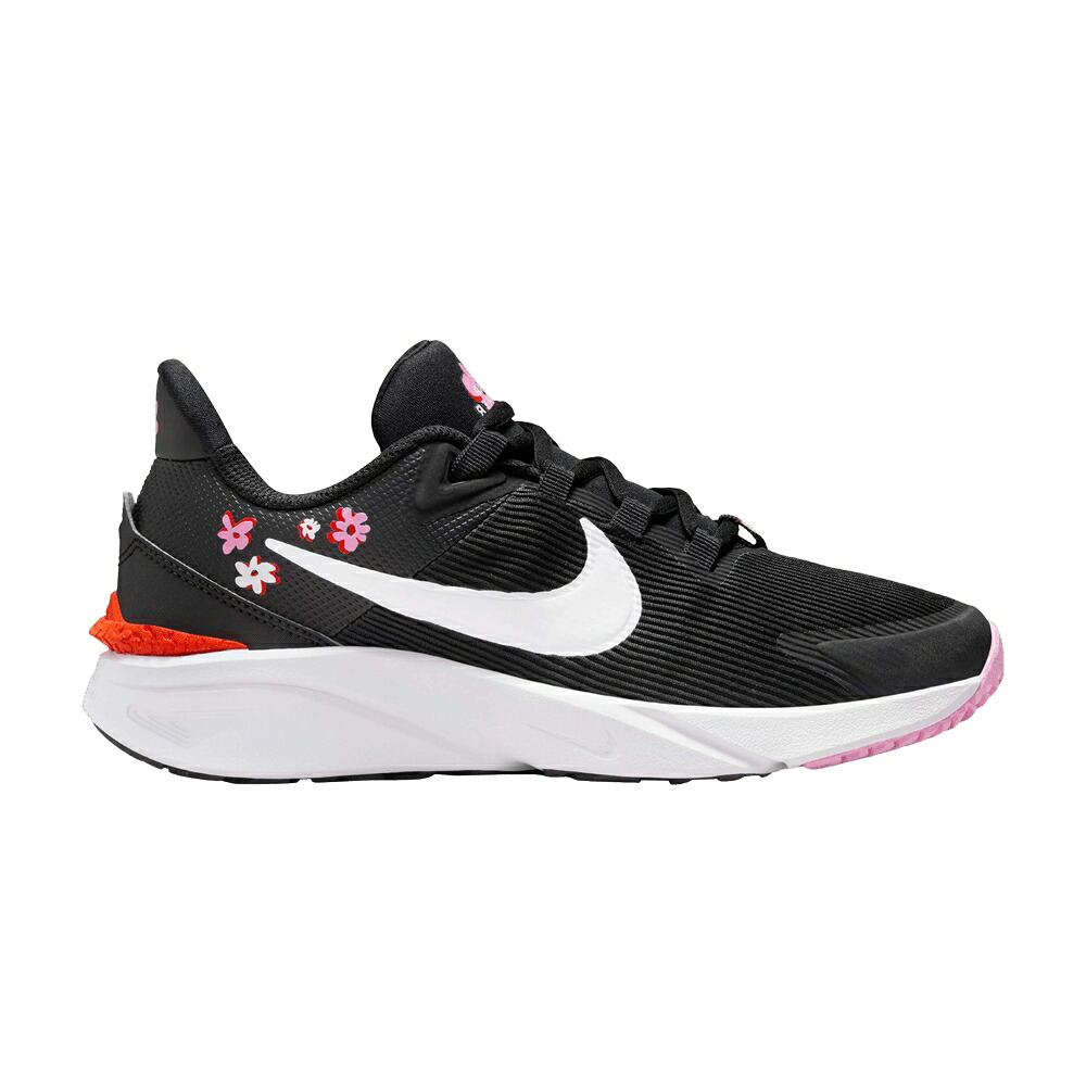 ナイキ 黒色 ブラック ピンク ライズ 赤 レッド 'FLORAL' ジュニア キッズ NIKE STAR RUNNER 4 NEXT NATURE SE GS / BLACK PINK RISE PICANTE RED ベビー マタニティ スニーカー