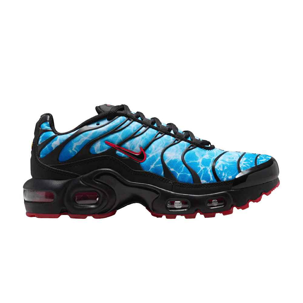 ナイキ マックス 青み 青色 赤 赤いこと エアマックスプラス \u0027SHARK ATTACK\u0027 お坊っちゃん キッズ NIKE AIR MAX PLUS GS / PHOTO BLUE UNIVERSITY RED BALTIC もの言う花 マタニティ スニーカー