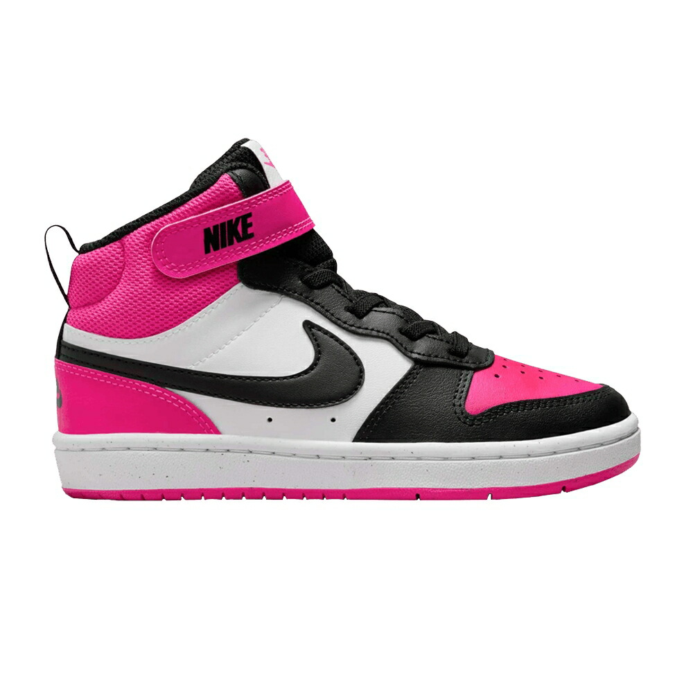 ナイキ コート ミッド 白色 ホワイト ピンク 黒色 ブラック コートバーロウ 'FIERCE PINK' スニーカー メンズ NIKE COURT BOROUGH MID 2 PSV / WHITE FIERCE PINK BLACK｜スニケス