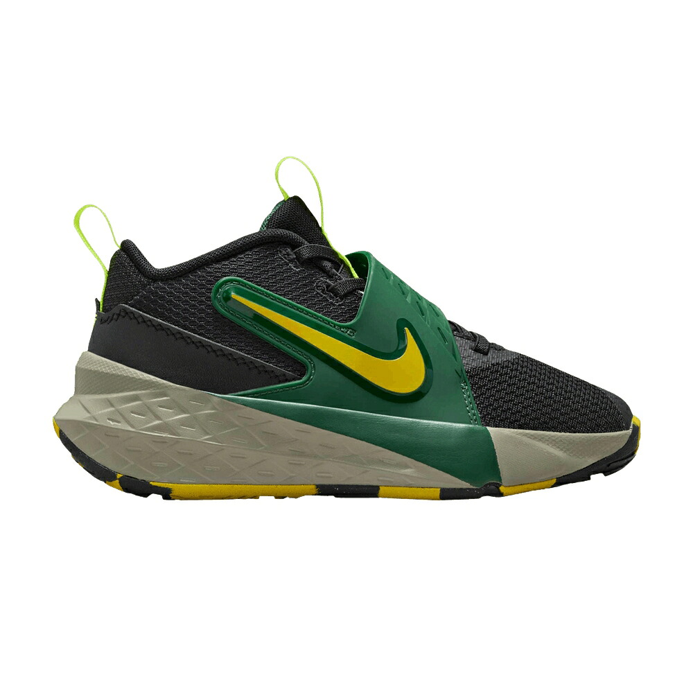 ナイキ チーム 黒色 ブラック アーミー 'BLACK CITRON' ジュニア キッズ NIKE TEAM HUSTLE D12 PS FIR BRIGHT / BLACK FIR LIGHT ARMY BRIGHT ベビー マタニティ スニーカー｜スニケス