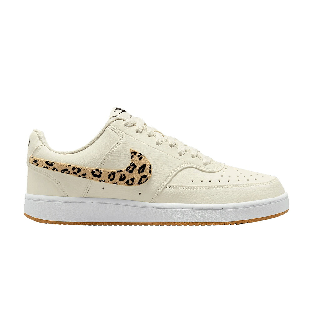 ナイキ 厚地の外套 白いこと 白いこと 黒いこと 黒いこと \u0027ANIMAL SWOOSH\u0027 スニーカー レディース NIKE WMNS COURT VISION LOW PRINT / SAIL WHITE FLAX BLACK