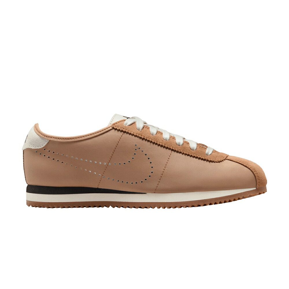 ナイキ コルテッツ レザー 茶色 ブラウン 'PALE SWOOSH' スニーカー レディース NIKE WMNS CORTEZ LEATHER SHALE PERFORATED / PALE SHALE SAIL GUM MEDIUM BROWN
