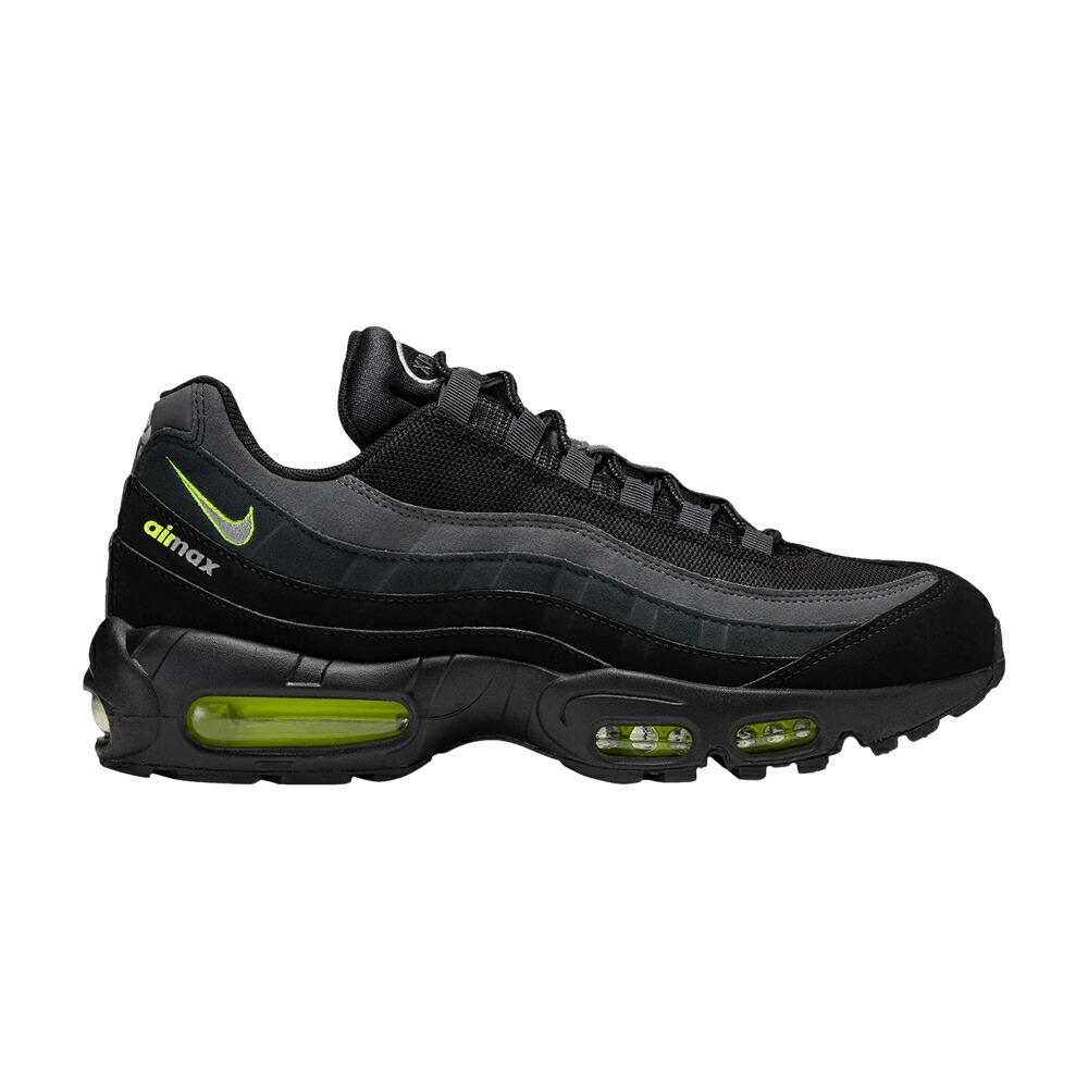 ナイキ マックス 黒色 ブラック 灰色 グレー クール エアマックス 'RETRO LOGO' スニーカー メンズ NIKE AIR MAX 95 2025 / BLACK WOLF GREY COOL GREY VOLT｜スニケス 56,640円