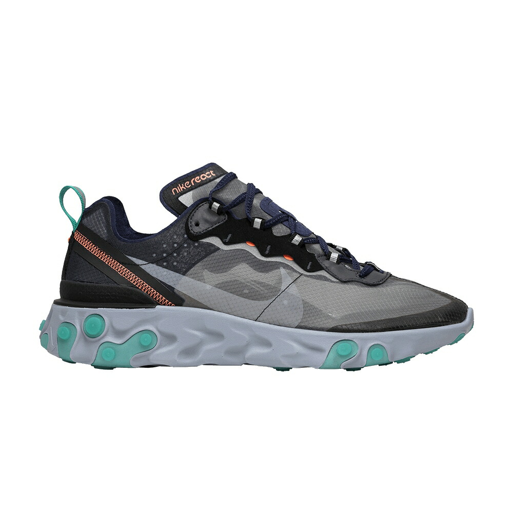 ナイキ リアクト エレメント 黒色 ブラック 緑 グリーン NEPTUNE GREEN スニーカー メンズ NIKE REACT ELEMENT 87 / BLACK NEPTUNE GREEN BRIGHT MANGO