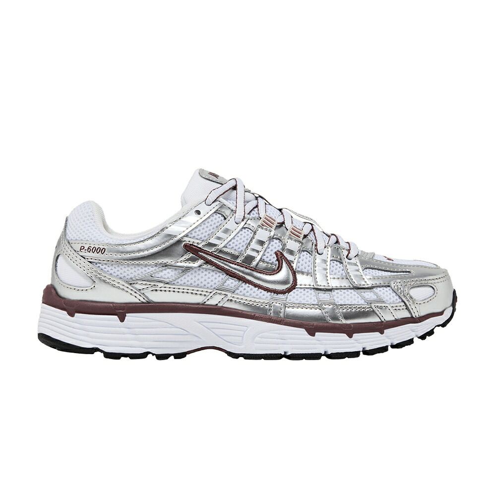ナイキ 白いこと 白いこと しろがね色 しろがね色 黒いこと 黒いこと \u0027WHITE SILVER\u0027 スニーカー レディース NIKE WMNS P-6000 METALLIC / WHITE METALLIC SILVER BLACK
