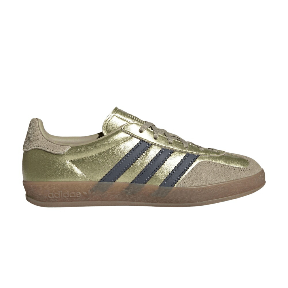 アディダス ガゼル ゴールド \u0027GOLD CARGO\u0027 スニーカー レディース ADIDAS WMNS GAZELLE INDOOR METALLIC AURORA ONIX WONDER / GOLD METALLIC AURORA ONIX WONDER