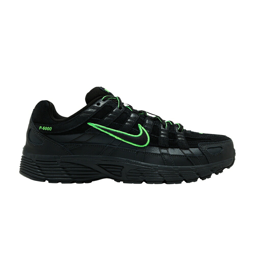 ナイキ 割り増し金 差しひびき 黒いこと 黒いこと 緑 緑であること \u0027BLACK GREEN\u0027 スニーカー メンズ NIKE P-6000 PREMIUM IMPACT / BLACK IMPACT GREEN ANTHRACITE スニーカー-メンズ靴-靴