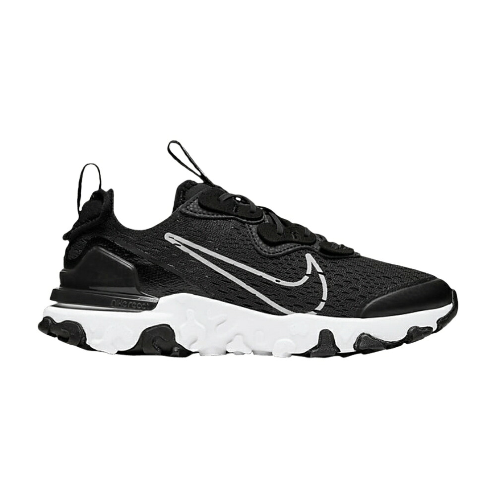 ナイキ リアクト 黒色 ブラック 白色 ホワイト 'BLACK WHITE' ジュニア キッズ NIKE REACT VISION GS / BLACK BLACK WHITE ベビー マタニティ スニーカー｜スニケス