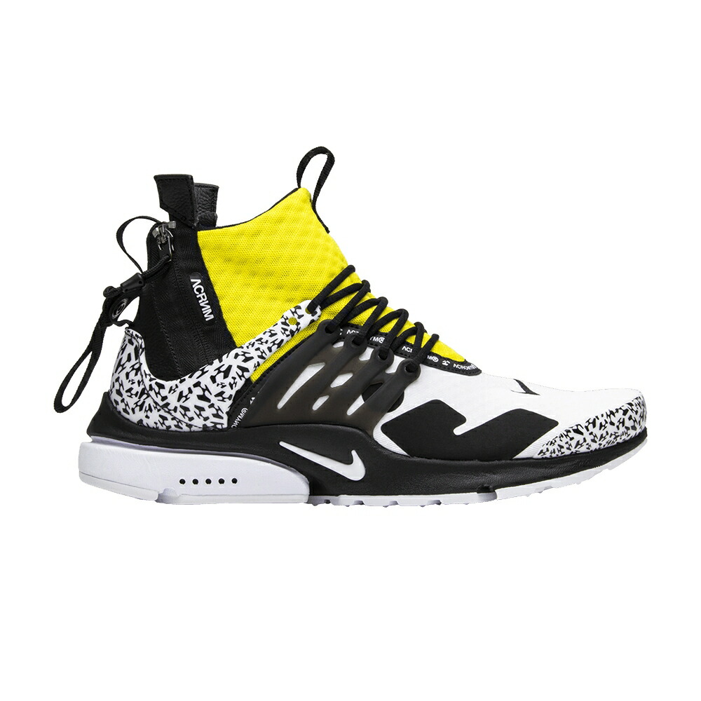 ナイキ プレスト ミッド 白色 ホワイト ダイナミック 黄色 イエロー 黒色 ブラック エア DYNAMIC YELLOW スニーカー メンズ NIKE ACRONYM X AIR PRESTO MID / WHITE DYNAMIC YELLOW BLACK