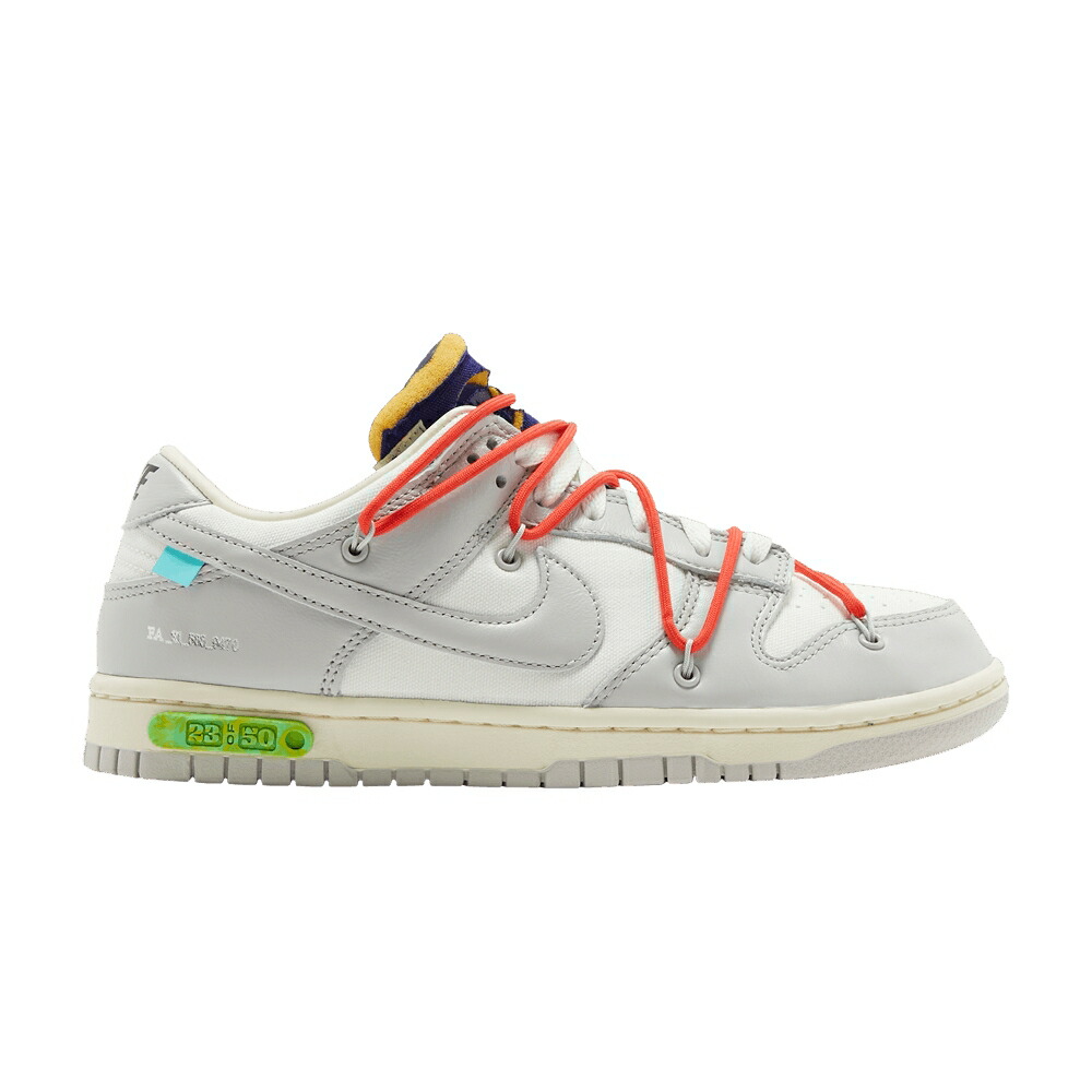 ナイキ オフホワイト ダンク 灰色 グレー 赤 レッド ダンクロー LOT 50 スニーカー メンズ NIKE OFF-WHITE X DUNK LOW 23 OF / SAIL NEUTRAL GREY HABANERO RED