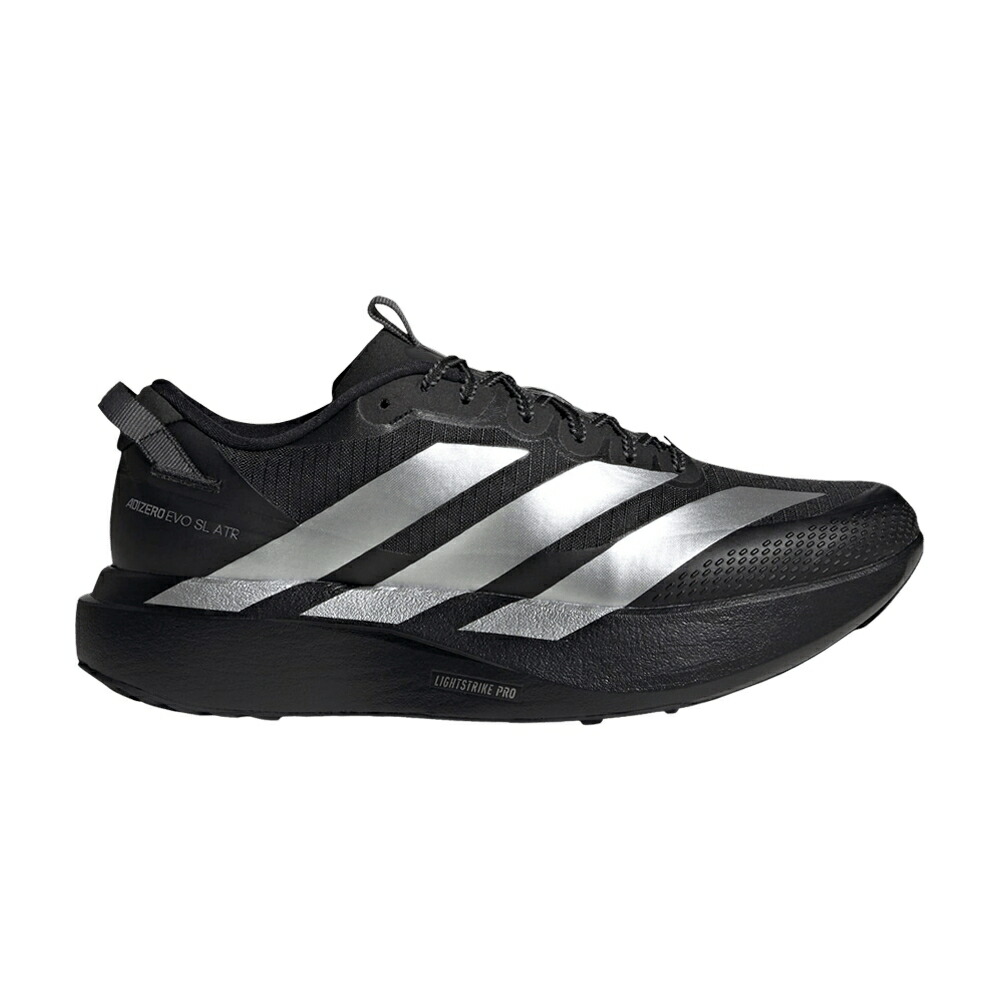 アディダス アディゼロ 黒色 ブラック 銀色 シルバー コア 灰色 グレー CORE METALLIC スニーカー メンズ ADIDAS ADIZERO EVO SL ATR BLACK SILVER / CORE BLACK SILVER METALLIC GREY