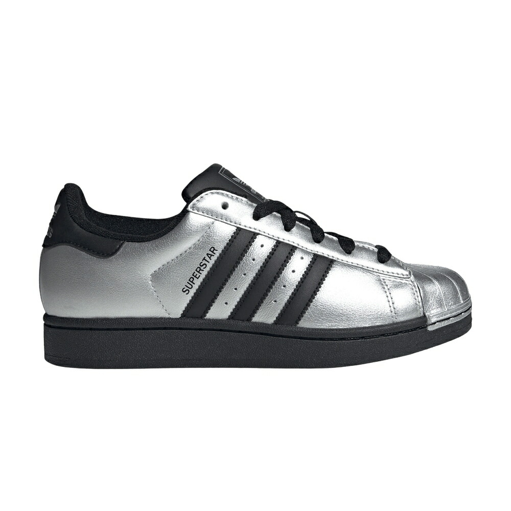 アディダス スーパースター コア 銀色 シルバー 黒色 ブラック ILVER BLACK スニーカー レディース ADIDAS WMNS SUPERSTAR II METALLIC CORE / SILVER METALLIC CORE BLACK