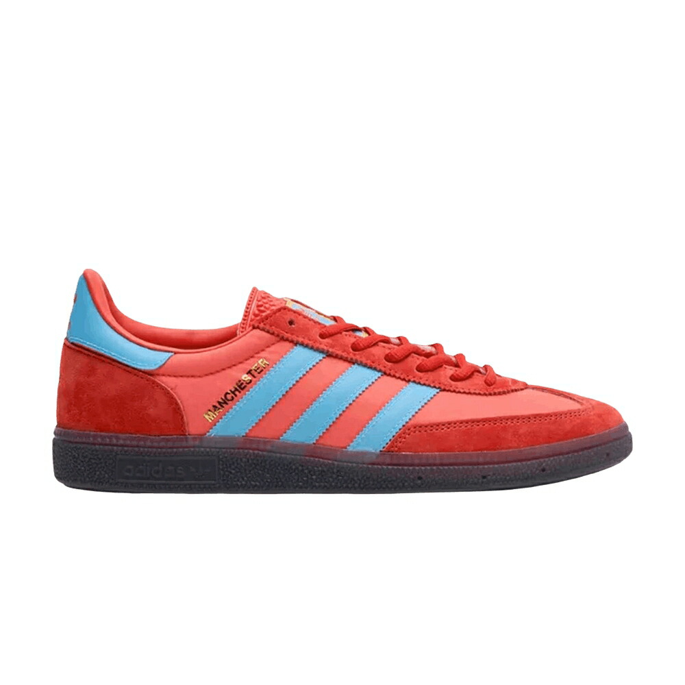 アディダス ハンドボール スペシアル シティ 赤 赤いこと 青味 青み \u0027MANCHESTER SERIES\u0027 SIZE? スニーカー メンズ ADIDAS HANDBALL SPEZIAL ANNIVERSARY CITY EXCLUSIVE / BRIGHT RED LIGHT BLUE AURORA