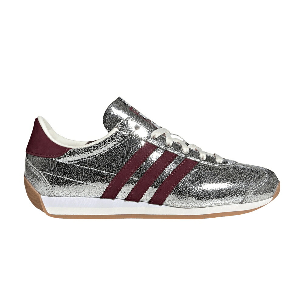 アディダス カントリー しろがね色 しろがね色 マルーン 白いこと 白いこと \u0027SILVER MAROON\u0027 スニーカー レディース ADIDAS WMNS COUNTRY OG METALLIC / SILVER METALLIC MAROON OFF WHITE