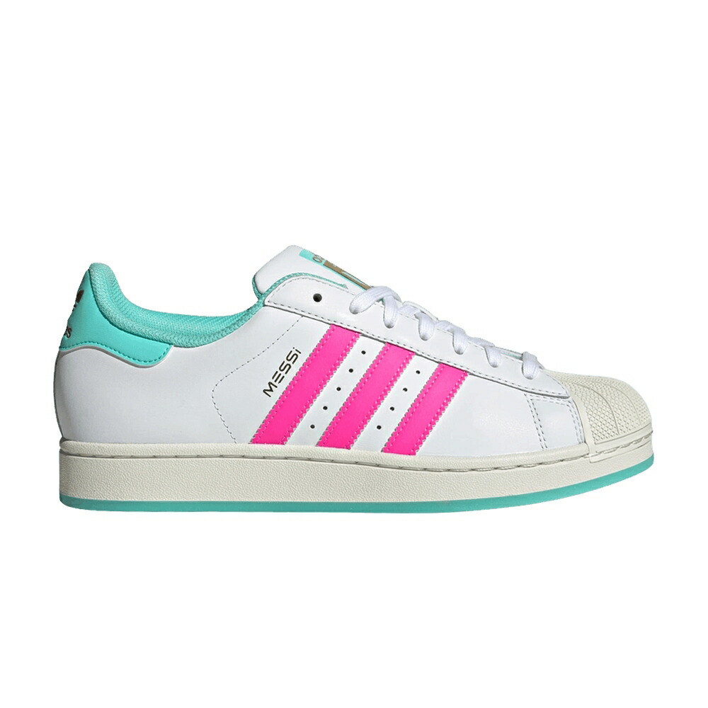アディダス はやりっ児 白いこと 白いこと サクラ色 \u0027MESSI PACK\u0027 スニーカー メンズ ADIDAS SUPERSTAR AURORA RADIANTE / CLOUD WHITE LUCID PINK FLASH