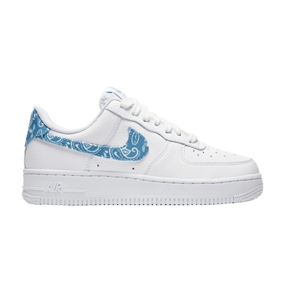 ナイキ レディース 白色 ホワイト 青色 ブルー WOMEN'S エアフォース '07 'BLUE PAISLEY' スニーカー メンズ NIKE AIR FORCE 1 ESSENTIALS / WHITE WORN BLUE WHITE|スニケス
