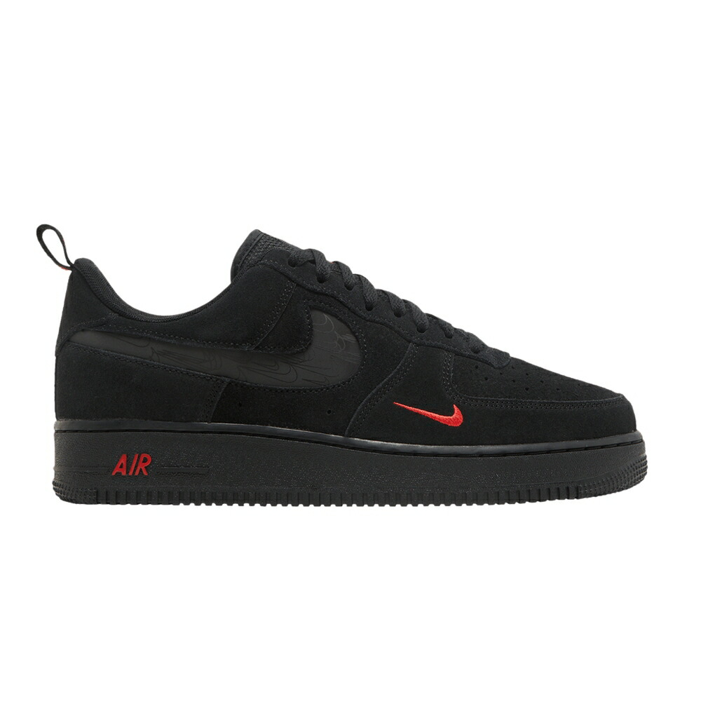 ナイキ スウッシュ スウォッシュ 黒色 ブラック クリムゾン エアフォース 07 REFLECTIVE CRIMSON スニーカー メンズ NIKE AIR FORCE 1 LV8 SWOOSH - BLACK / BLACK BLACK LIGHT CRIMSON