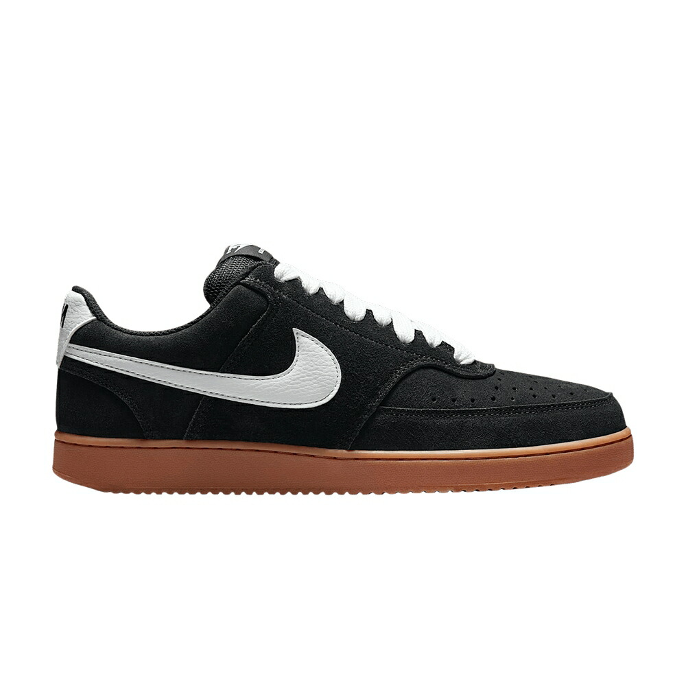 ナイキ コート 黒色 ブラック 茶色 ブラウン 白色 ホワイト 'BLACK GUM' スニーカー メンズ NIKE COURT VISION LOW / BLACK GUM MEDIUM BROWN WHITE