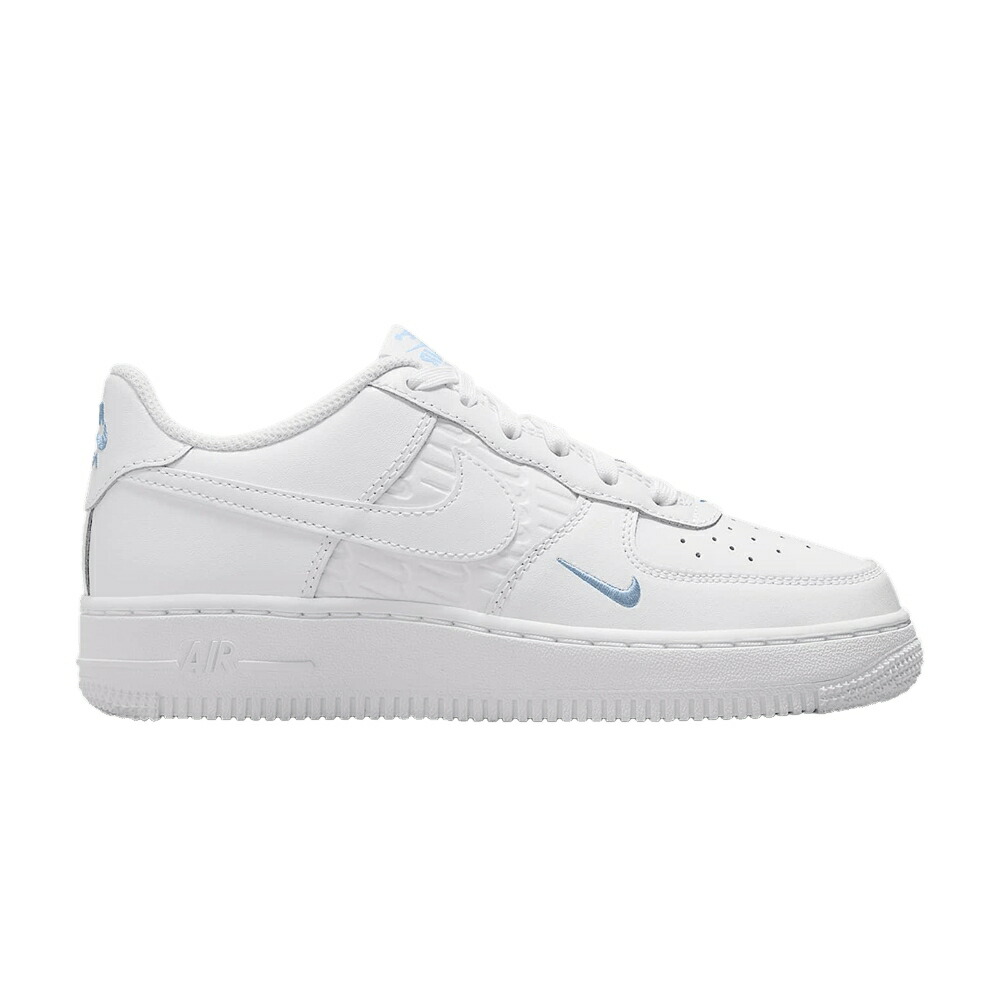 ナイキ 白いこと 白いこと 青碧 青碧 空軍 \u0027WHITE BLUE\u0027 お坊っちゃん キッズ NIKE AIR FORCE 1 GS LIGHT ARMOURY / WHITE LIGHT ARMOURY BLUE もの言う花 マタニティ スニーカー