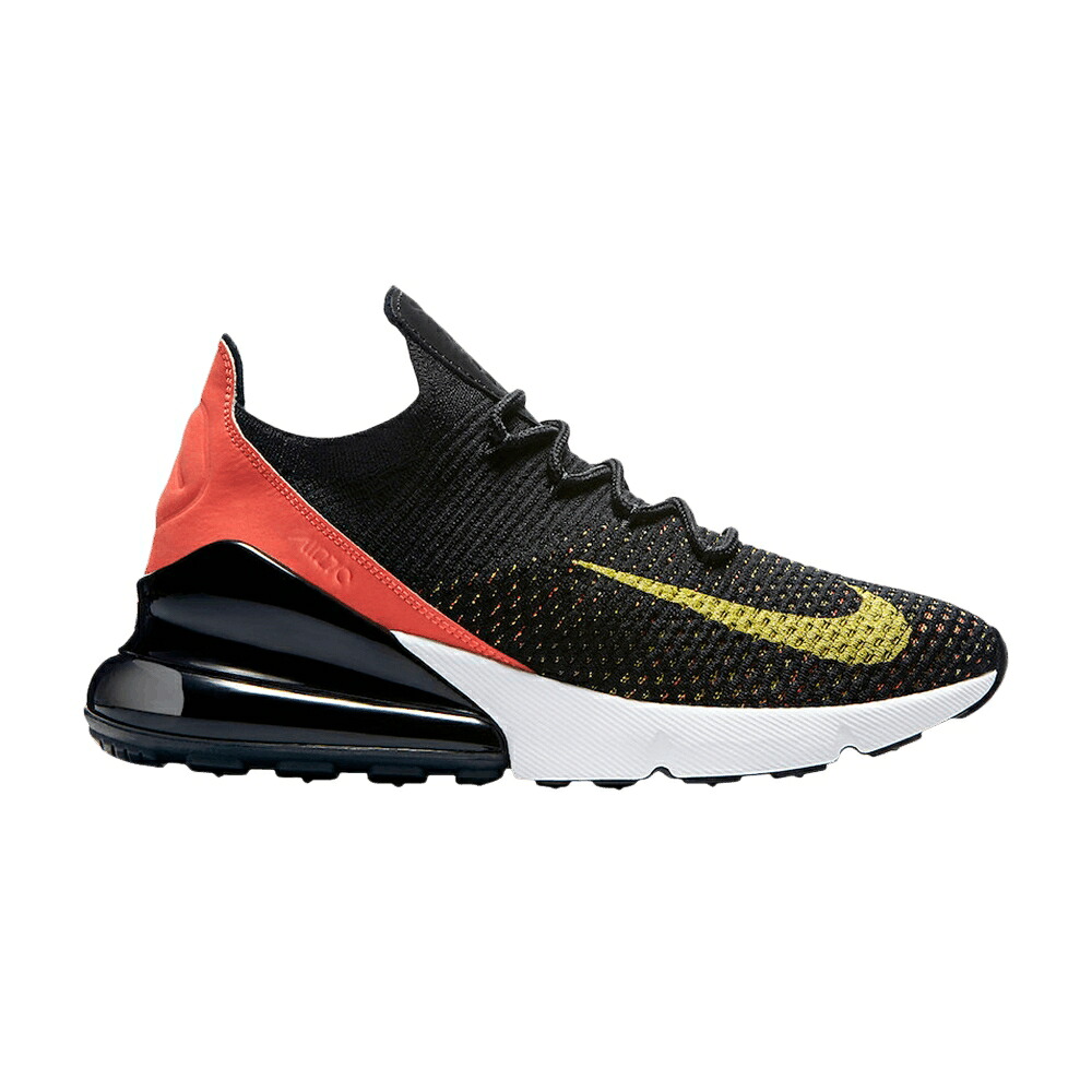 ナイキ マックス フライニット 黒色 ブラック 黄色 イエロー ストライク エアマックス 'YELLOW STRIKE' スニーカー レディース NIKE WMNS AIR MAX 270 FLYKNIT / BLACK YELLOW STRIKE｜スニケス