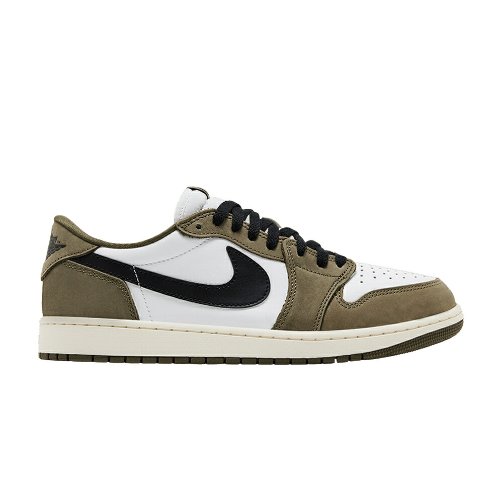ナイキ オリーブ 黒いこと 黒いこと 白いこと 白いこと エアジョーダン \u0027MEDIUM OLIVE\u0027 スニーカー メンズ AIR JORDAN AIR JORDAN 1 RETRO LOW OG / MEDIUM OLIVE BLACK SUMMIT WHITE