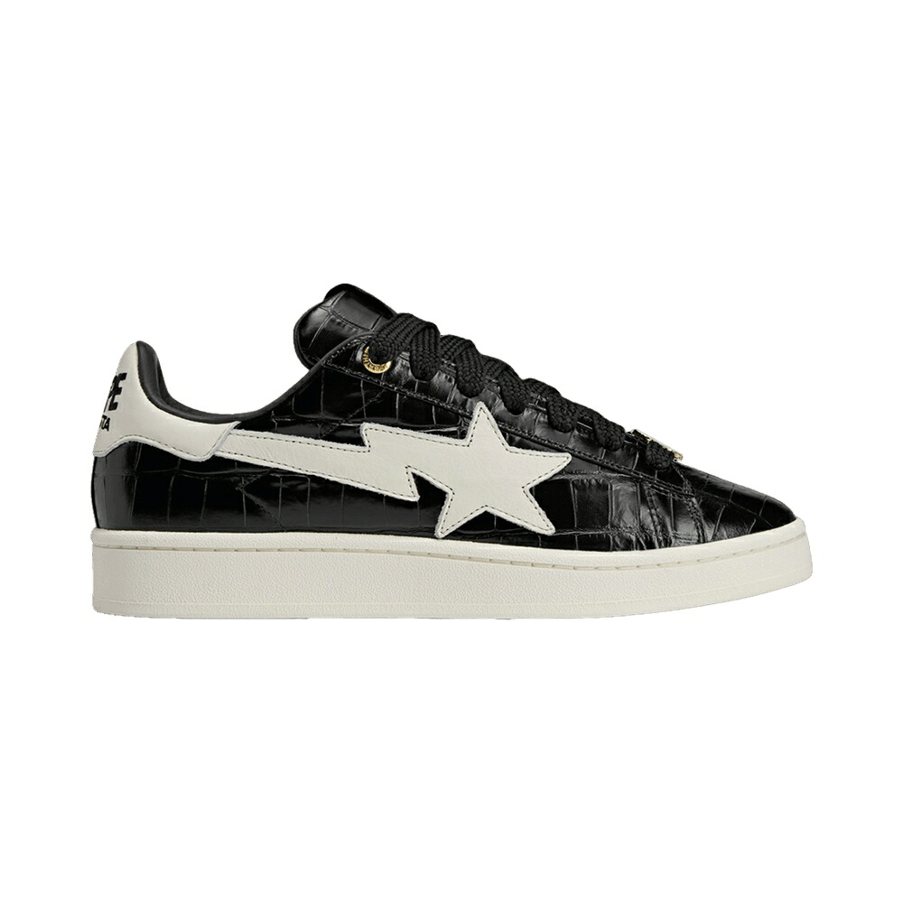 アディダス キャンパス コア 黒色 ブラック 白色 ホワイト ゴールド 'WORLD CUP' スニーカー メンズ ADIDAS BAPE X CAMPUS 00S / CORE BLACK OFF WHITE GOLD｜スニケス