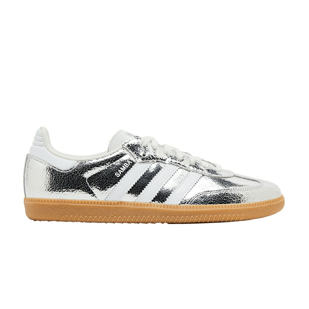 アディダス サンバ 銀色 シルバー 白色 ホワイト 'CRACKED SILVER' スニーカー レディース ADIDAS WMNS SAMBA OG METALLIC PACK - / SILVER METALLIC FOOTWEAR WHITE