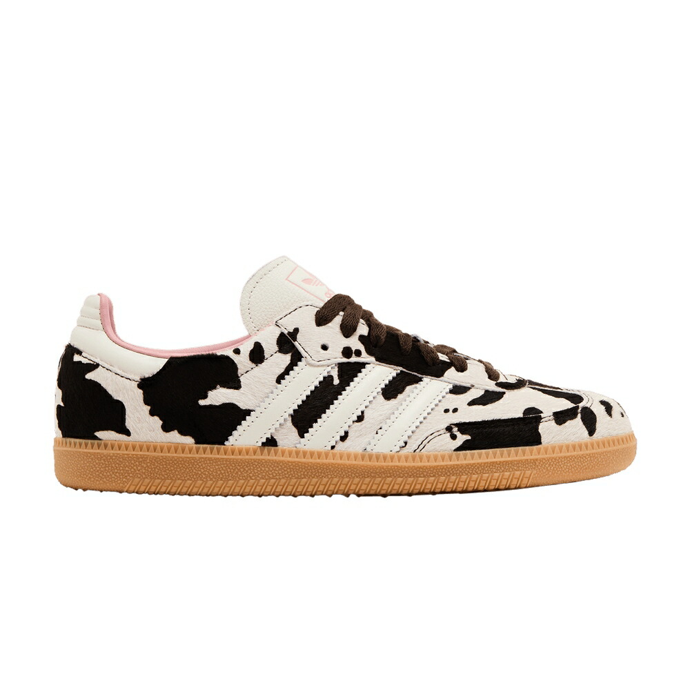 アディダス サンバ 茶色 ブラウン 白色 ホワイト COW PRINT スニーカー レディース ADIDAS WMNS SAMBA OG / DARK BROWN OFF WHITE GUM 3