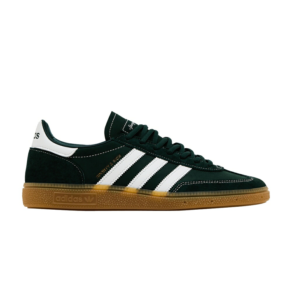 アディダス ハンドボール スペシアル 緑 グリーン 白色 ホワイト & 'DARK GREEN' スニーカー メンズ ADIDAS SPORTY RICH X HANDBALL SPEZIAL / DARK GREEN CLOUD WHITE GUM｜スニケス