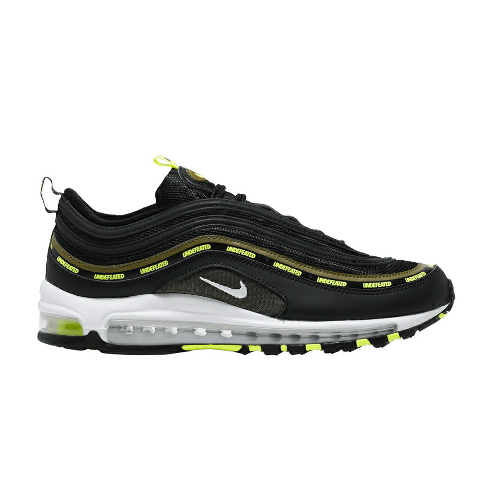 ナイキ アンディフィーテッド マックス 黒色 ブラック 緑 グリーン 白色 ホワイト エアマックス BLACK VOLT スニーカー メンズ NIKE UNDEFEATED X AIR MAX 97 / BLACK VOLT MILITIA GREEN WHITE