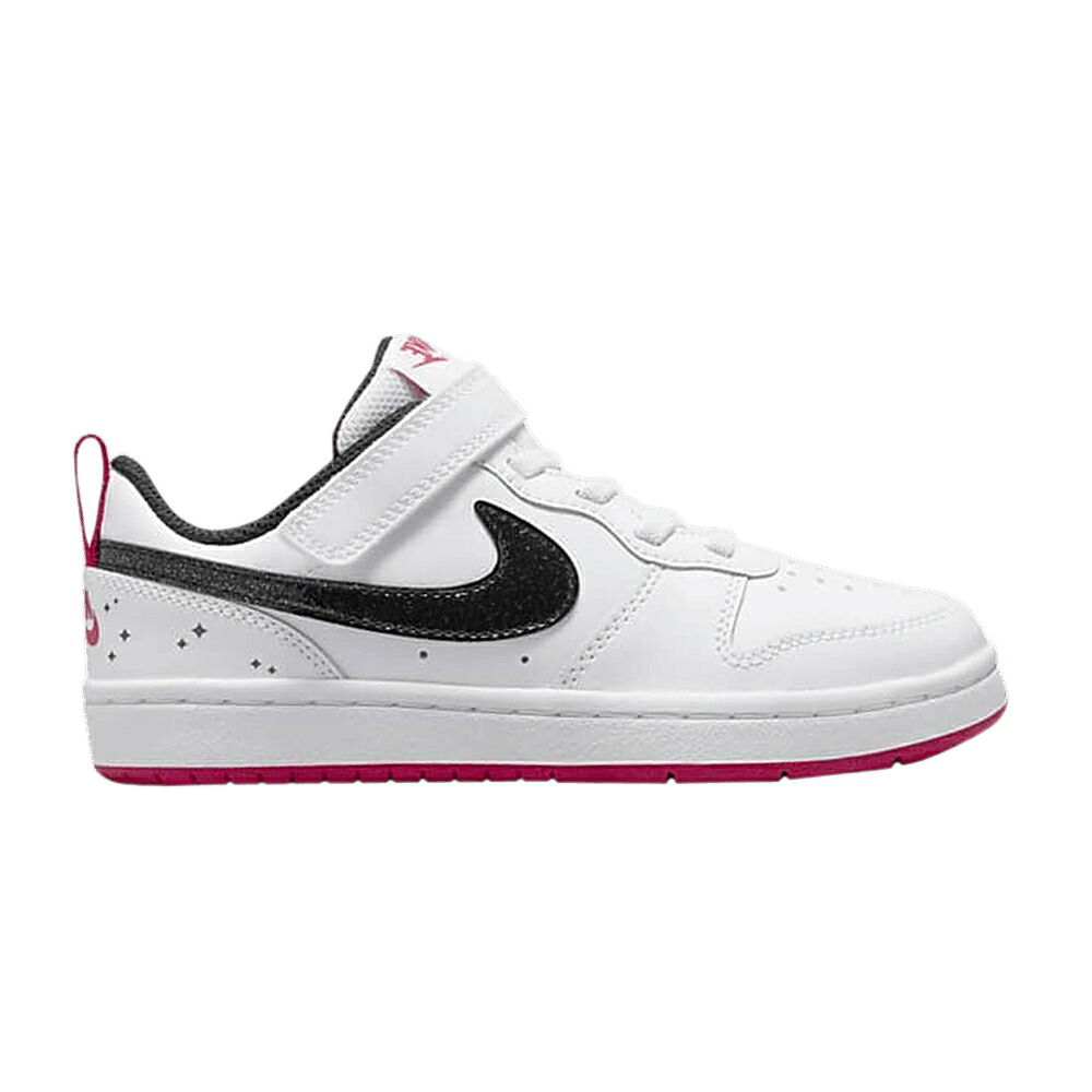 ナイキ コート 白色 ホワイト 黒色 ブラック コートバーロウ 'WHITE BERRY' ジュニア キッズ NIKE COURT BOROUGH LOW 2 SE PS VERY / WHITE VERY BERRY BLACK ベビー マタニティ スニーカー|スニケス