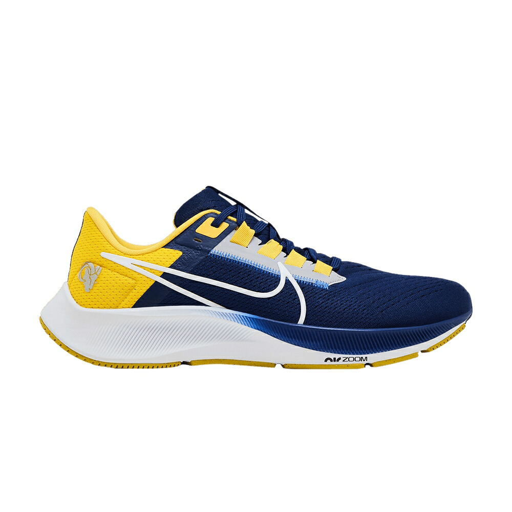 ナイキ ズーム ペガサス 青色 ブルー ゴールド ズームペガサス 'ロサンゼルス ラムズ' スニーカー メンズ NIKE NFL X AIR ZOOM PEGASUS 38 'LOS ANGELES RAMS' / BLUE VOID MIDWEST GOLD HYPER｜スニケス
