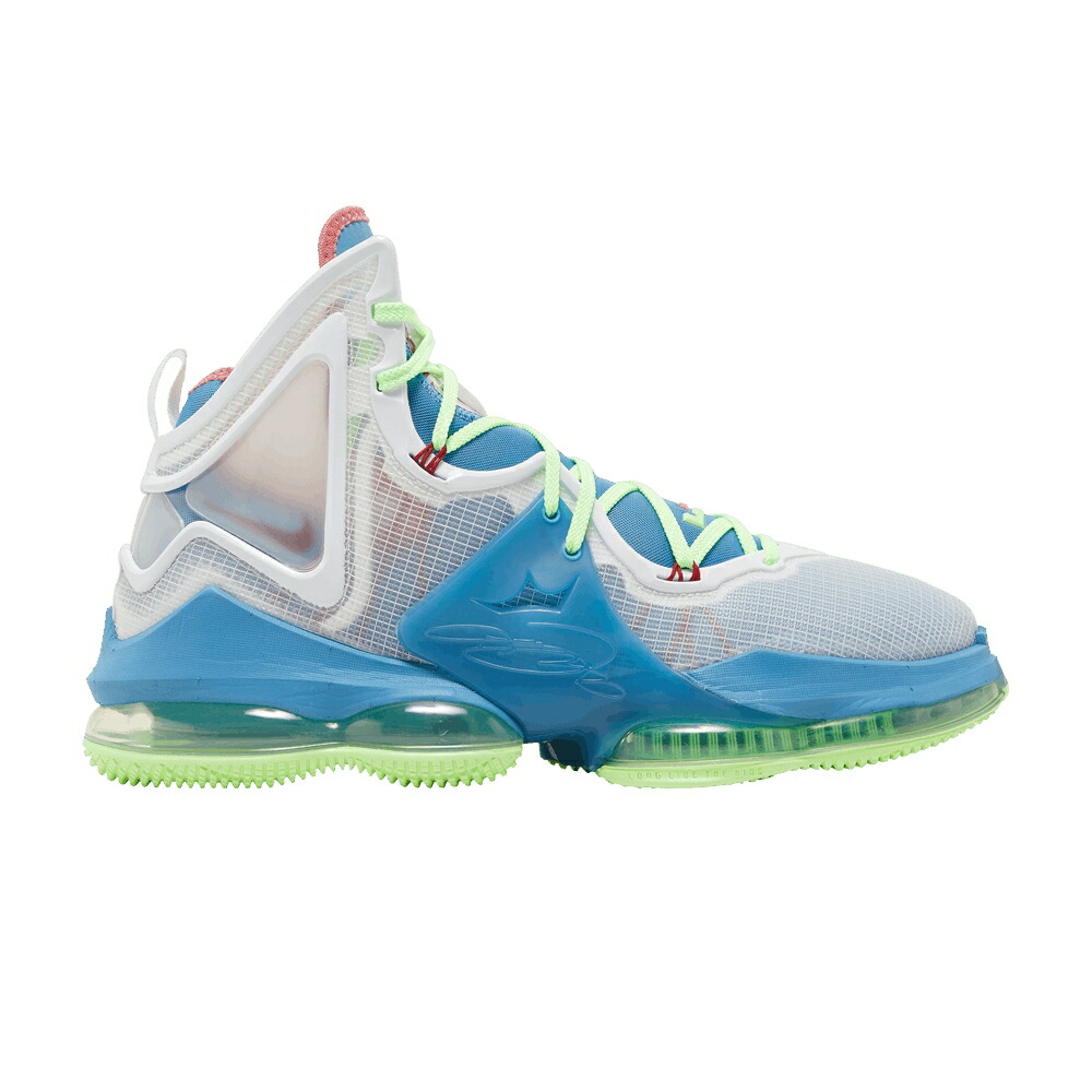 ナイキ レブロン 青み 青色 菩提樹 \u0027TROPICAL\u0027 スニーカー メンズ NIKE LEBRON 19 / DUTCH BLUE POMEGRANATE LIME GLOW