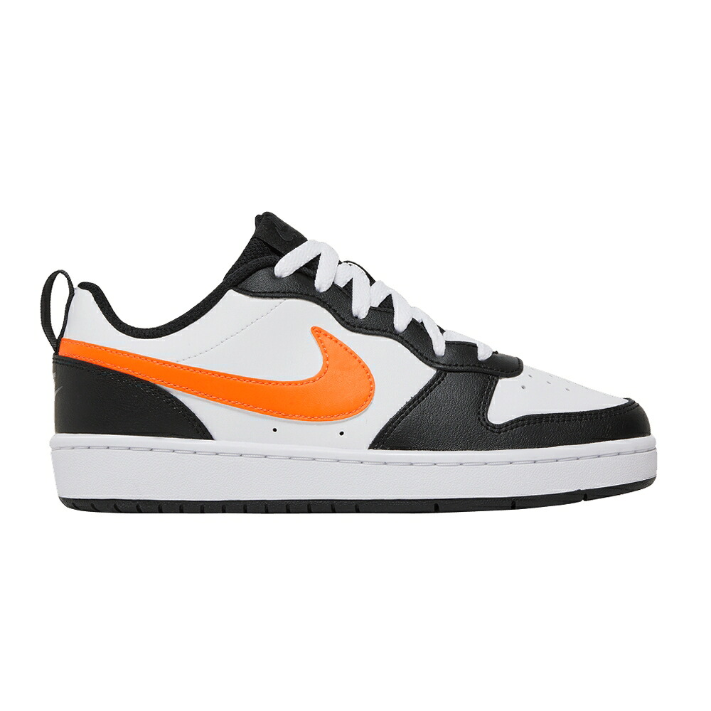 ナイキ コート 黒色 ブラック 白色 ホワイト 灰色 グレー コートバーロウ 'WHITE ORANGE' ジュニア キッズ NIKE COURT BOROUGH LOW 2 GS BLACK / WHITE BLACK DARK SMOKE GREY ベビー マタニティ スニーカー
