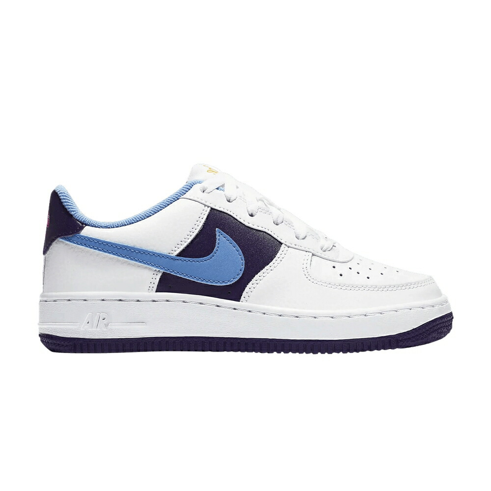 ナイキ 白色 ホワイト エアフォース 'WHITE EGGPLANT' ジュニア キッズ NIKE AIR FORCE 1 LV8 HO20 GS / WHITE ROYAL PULSE EGGPLANT ベビー マタニティ スニーカー