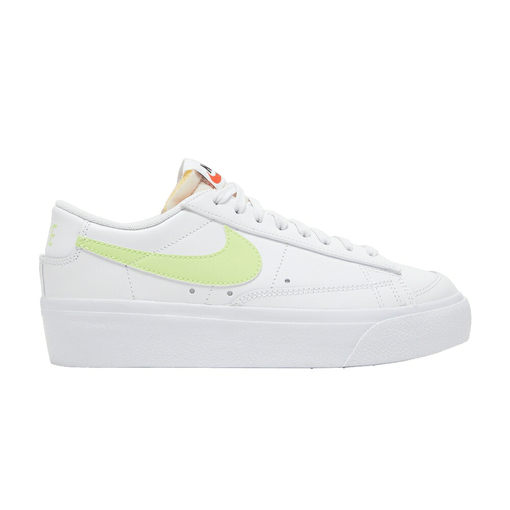 ナイキ ブレイザー 白いこと 白いこと 黒いこと 黒いこと \u0027WHITE TWIST\u0027 スニーカー レディース NIKE WMNS BLAZER LOW PLATFORM LIGHT LEMON / WHITE WHITE BLACK LIGHT LEMON