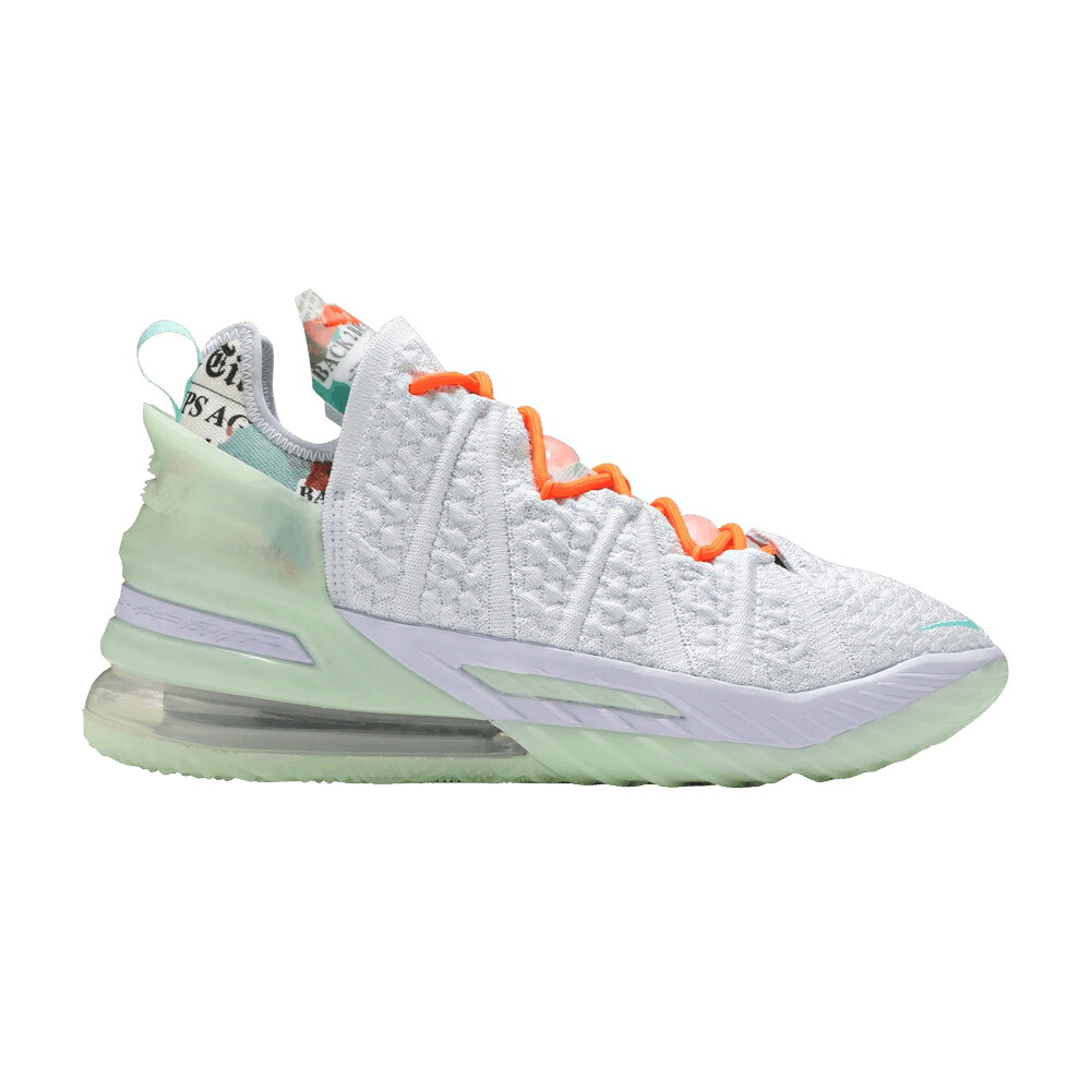 ナイキ レブロン 青色 ブルー 橙 オレンジ 'GOAT VISION' スニーカー メンズ NIKE DIANA TAURASI X LEBRON 18 / BLUE TINT GHOST TOTAL ORANGE｜スニケス
