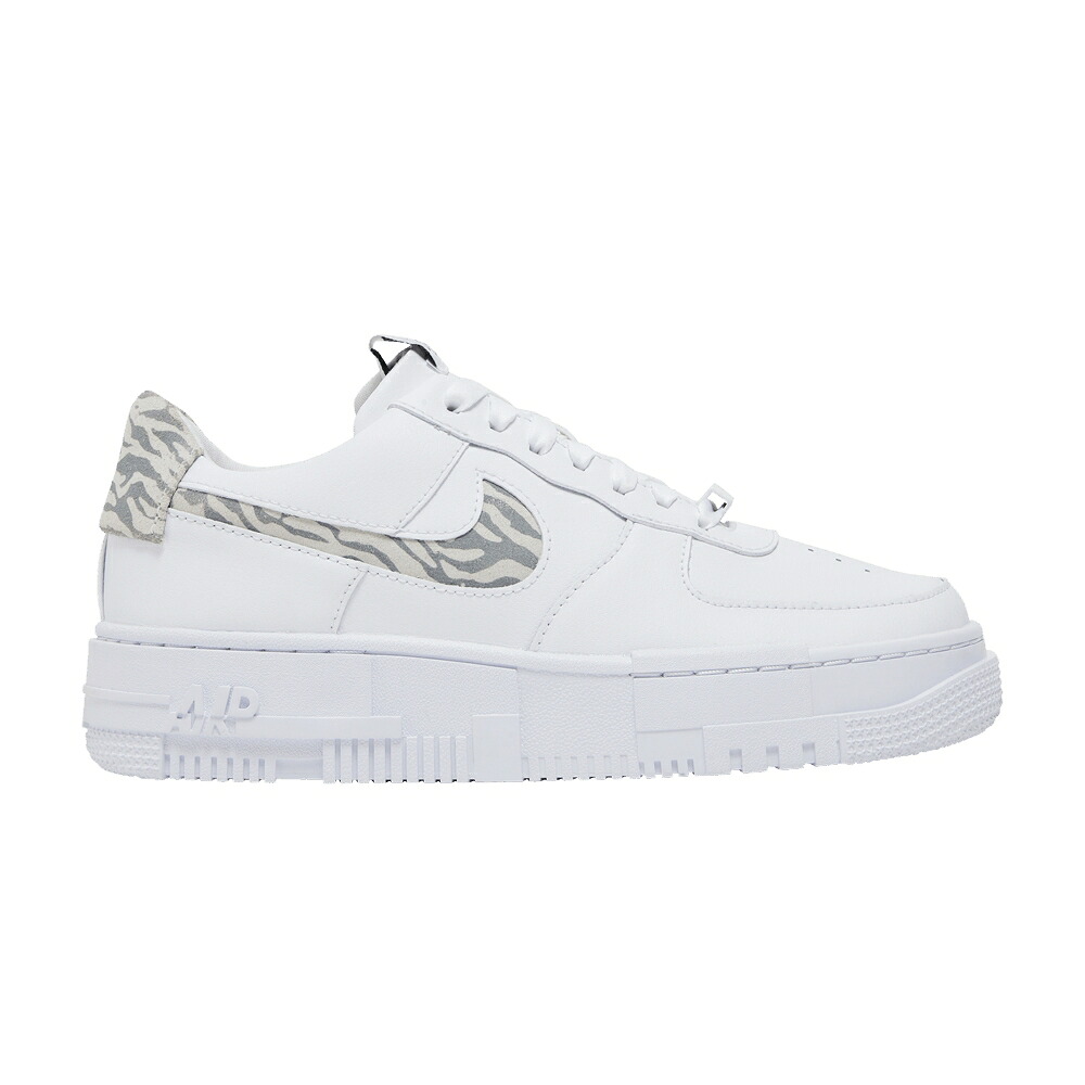 ナイキ 白色 ホワイト 灰色 グレー エアフォース 'ZEBRA' スニーカー レディース NIKE WMNS AIR FORCE 1 PIXEL SE / WHITE PARTICLE GREY SUMMIT WHITE|スニケス