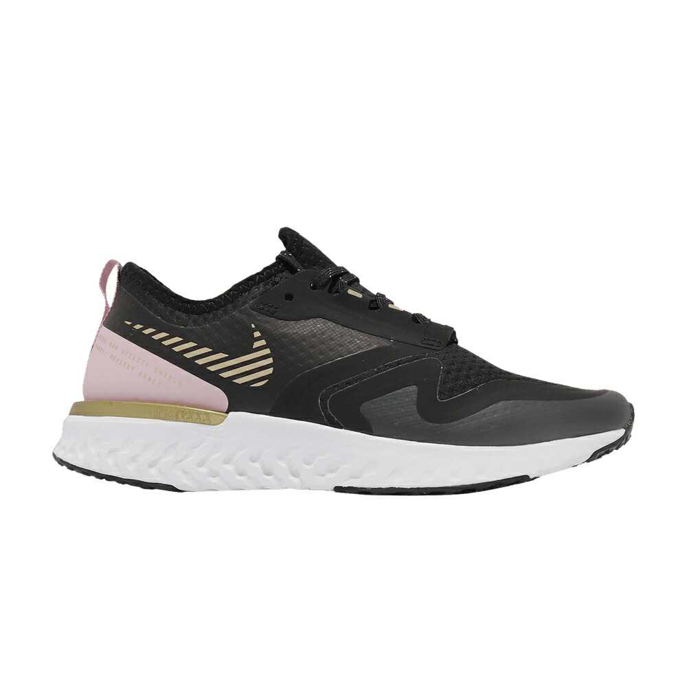 ナイキ リアクト 黒色 ブラック ゴールド 白色 ホワイト BLACK GOLD スニーカー レディース NIKE WMNS ODYSSEY REACT 2 SHIELD METALLIC / BLACK METALLIC GOLD WHITE