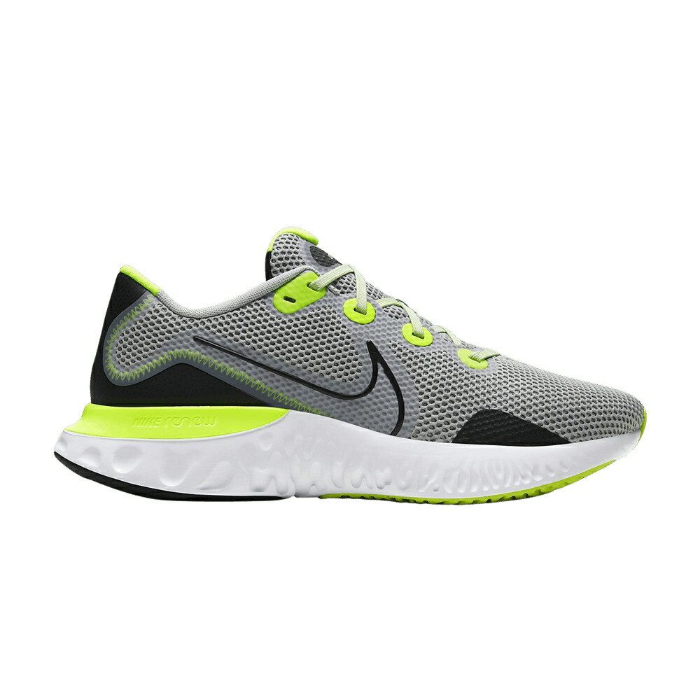 ナイキ ラン 灰色 グレー 黒色 ブラック 白色 ホワイト 'GREY VOLT' スニーカー メンズ NIKE RENEW RUN 4E WIDE FOG / GREY FOG BLACK WHITE VOLT｜スニケス