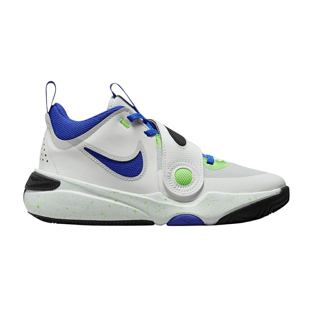 ナイキ チーム ストライク 白色 ホワイト ピュア プラチナム 緑 グリーン 'GREEN BLUE' ジュニア キッズ NIKE TEAM HUSTLE D11 GS STRIKE RACER / SUMMIT WHITE PURE PLATINUM GREEN ベビー マタニティ スニーカ｜スニケス