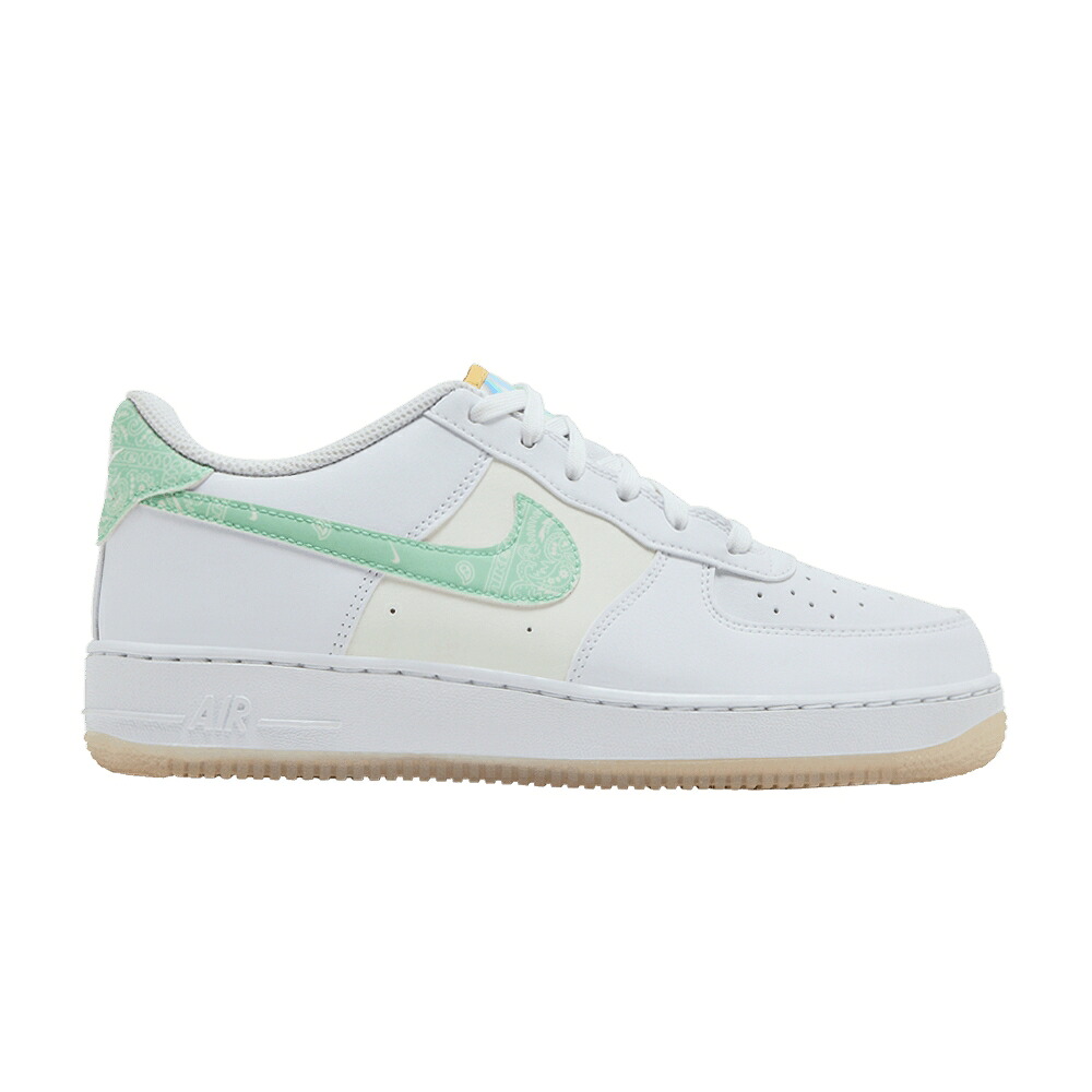 ナイキ 白いこと 白いこと 空軍 \u0027PASTEL PAISLEY\u0027 御坊っちゃん キッズ NIKE AIR FORCE 1 LV8 GS / WHITE WHITE PHANTOM MINT FOAM もの言う花 マタニティ スニーカー