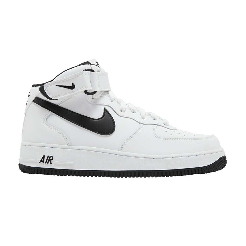 ナイキ ミッド 白いこと 白いこと 黒いこと 黒いこと 空軍 \u002707 \u0027WHITE BLACK\u0027 スニーカー メンズ NIKE AIR FORCE 1 MID / WHITE WHITE BLACK スニーカー-靴