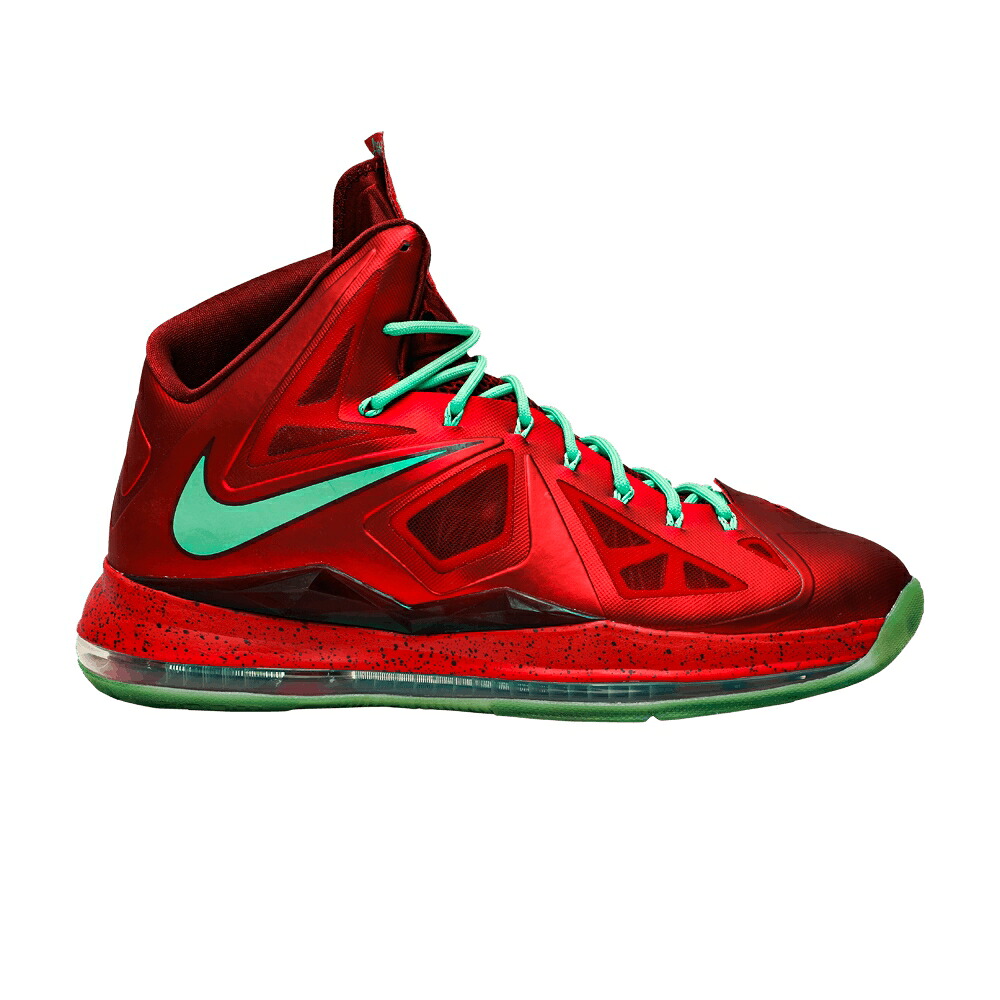 ナイキ レブロン 赤 レッド 'CHRISTMAS' スニーカー メンズ NIKE LEBRON 10 / UNIVERSITY RED TRMLN TM RD