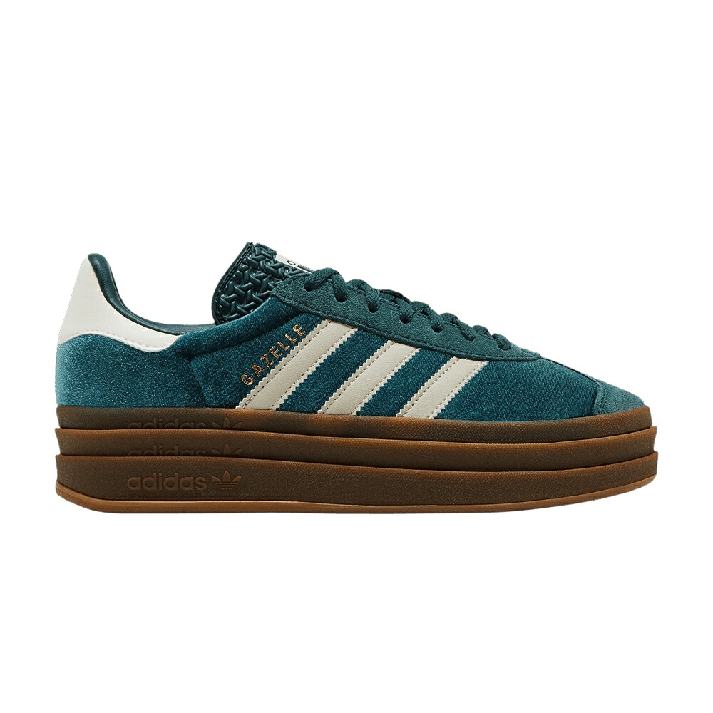 アディダス ガゼル 緑 緑であること 薄墨色 薄墨色 \u0027MINERAL VELVET\u0027 スニーカー レディース ADIDAS WMNS GAZELLE BOLD GREEN / MINERAL GREEN PUTTY GREY MINERAL