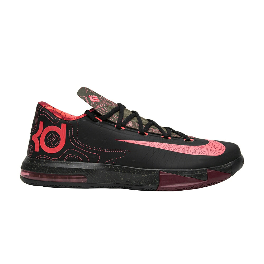ナイキ 黒いこと 黒いこと 赤 赤いこと \u0027METEOROLOGY\u0027 スニーカー メンズ NIKE KD 6 / BLACK ATMC RED MDM OLV NBL RD